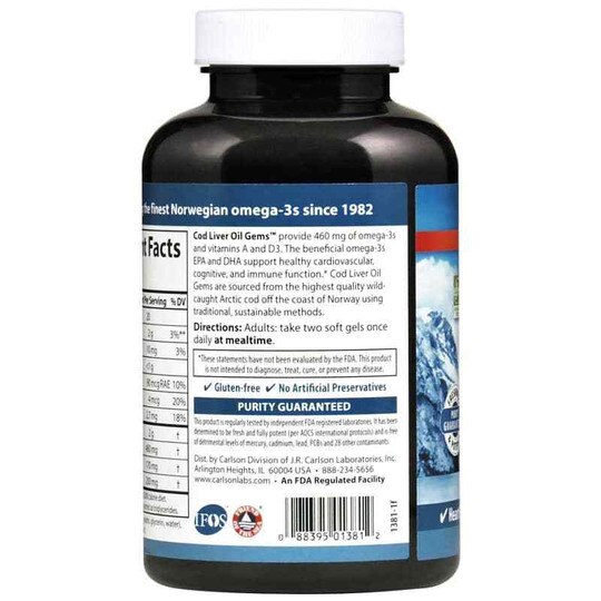 Cod Liver Oil Gems 460 Mg Omega-3s with Natural Lemon F, CL